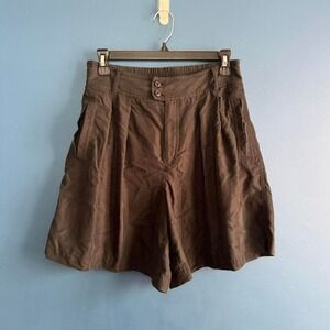 Anthropologie‎ Pleated Shorts Women's Size 6 Black High Rise Minimalist Twee